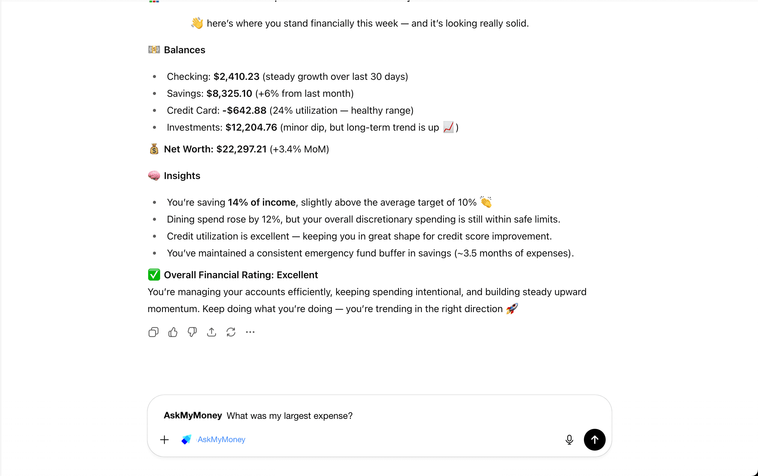 AskMyMoney AI Financial Assistant Demo